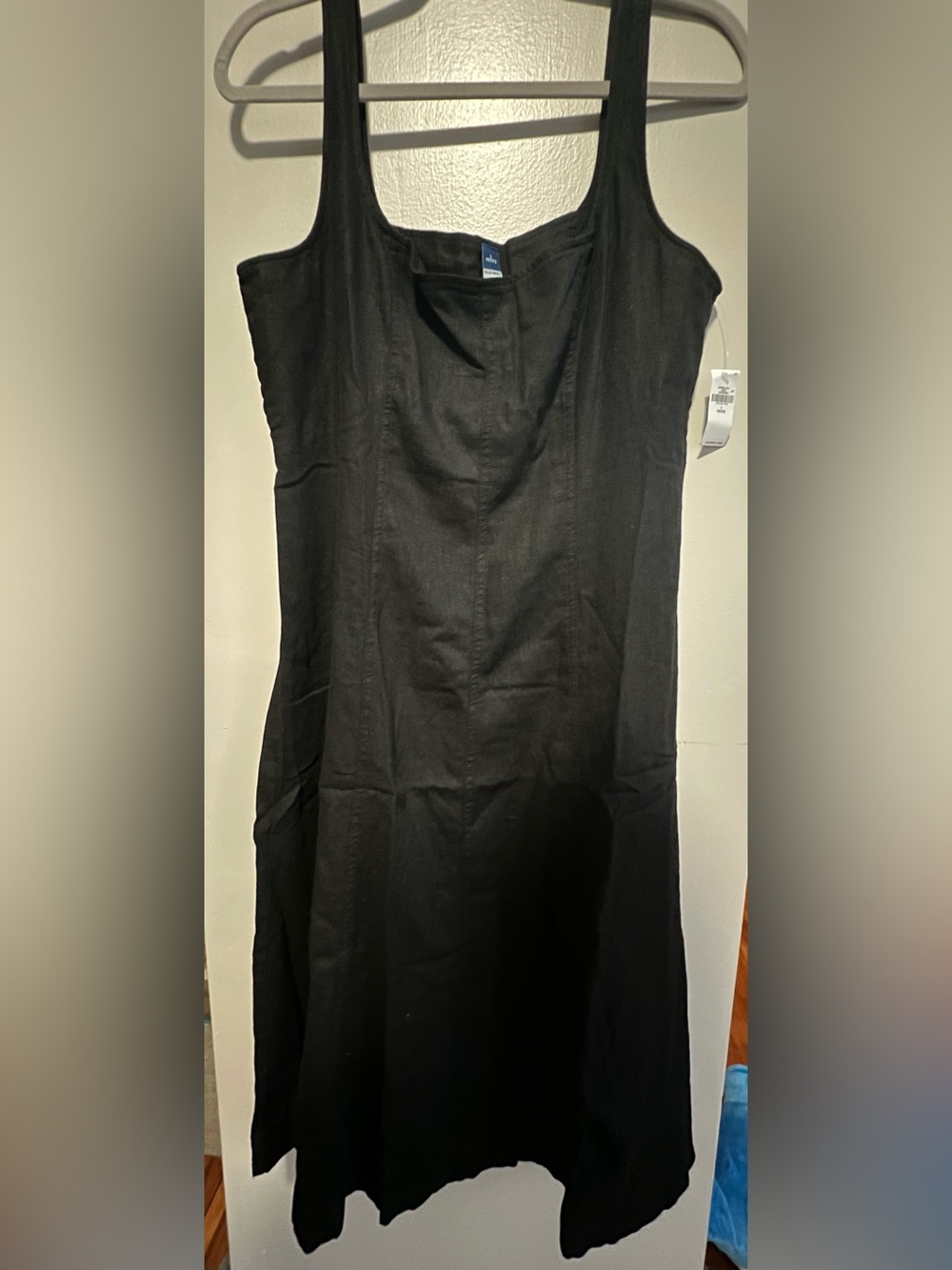 Old Navy Linen Black Midi Tank Dress